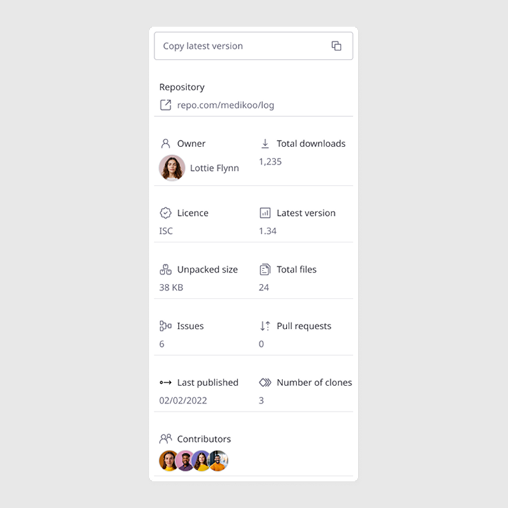 Package metadata — full block variant