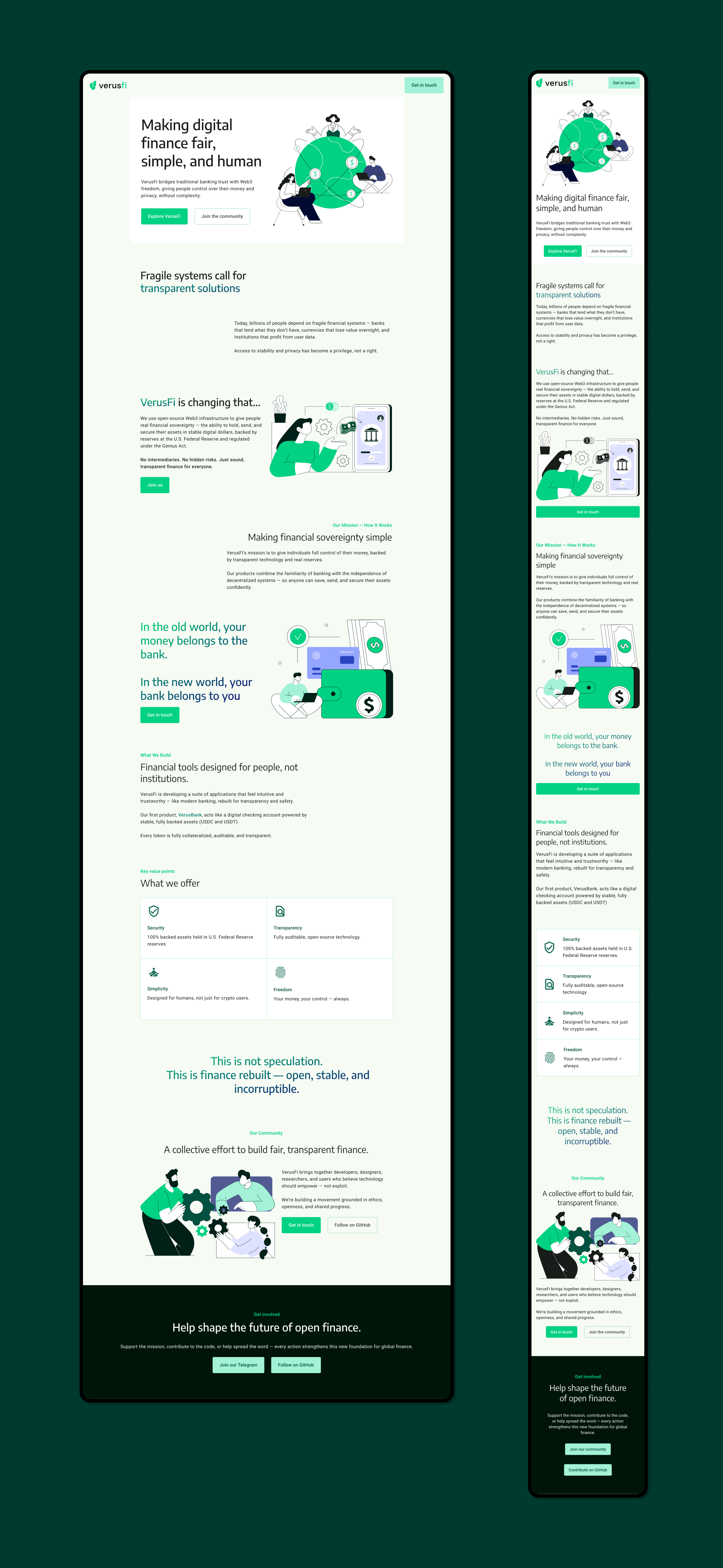 VerusFi — full website design